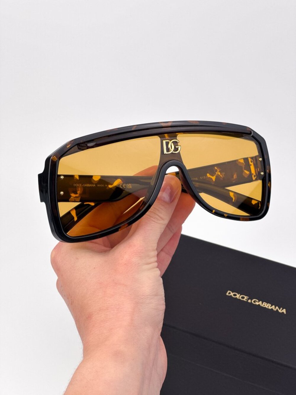 Dolce & Gabbana DG6205 612/85 Sunglasses – Yellow Havana Shield Frame